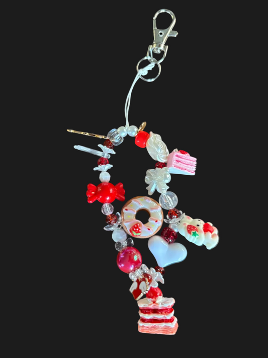 y2k red sweets phone keychains