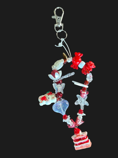 y2k red sweets phone keychains