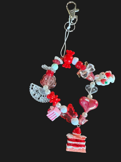 y2k red sweets phone keychains