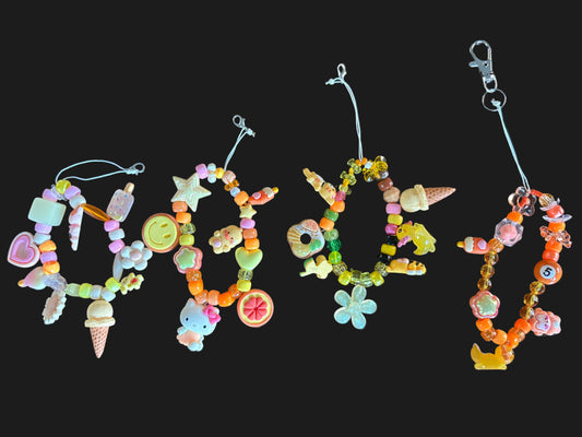 y2k orange phone landyards/keychains