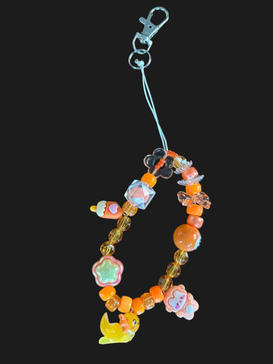 y2k orange phone landyards/keychains