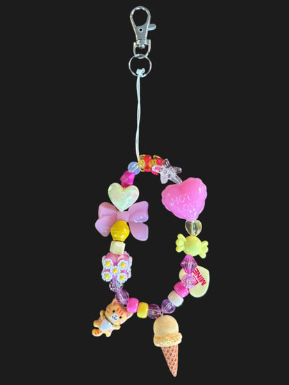 Cute y2k pink and blue phone lanyards/keychain