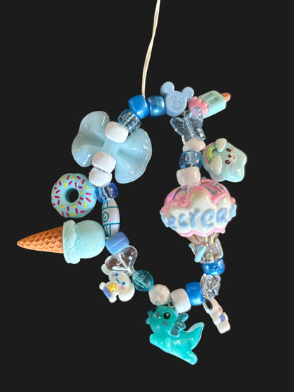 Cute blue y2k phone lanyards/keychain charms