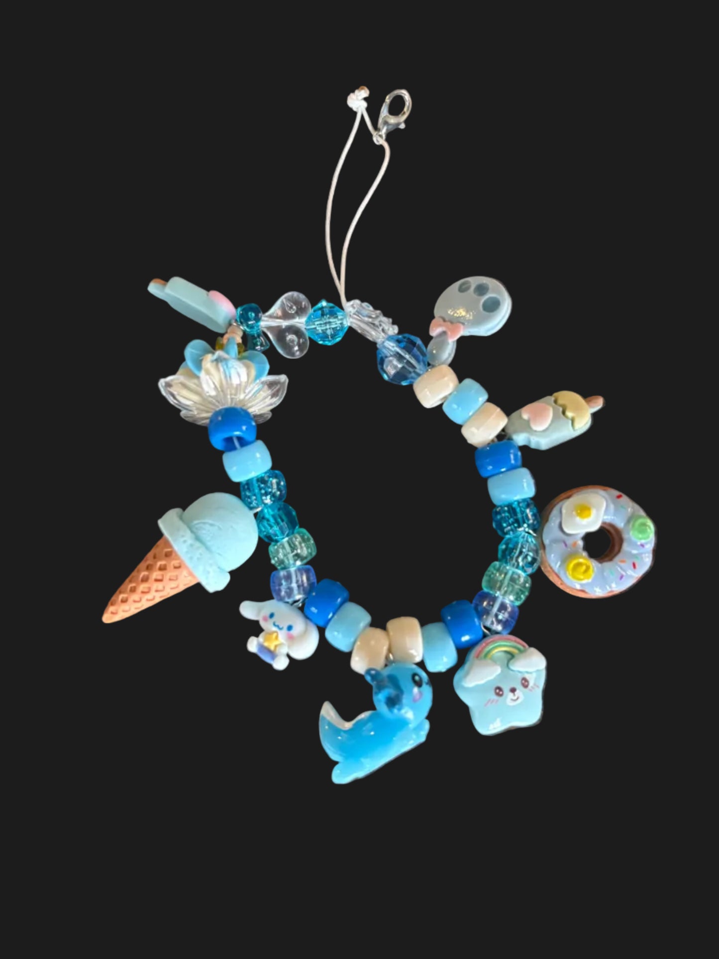 Cute blue y2k phone lanyards/keychain charms