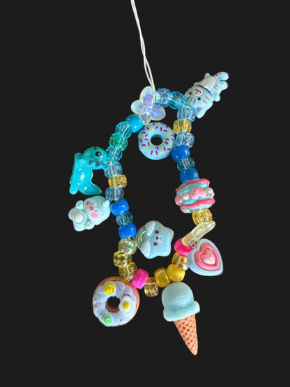 Cute blue y2k phone lanyards/keychain charms