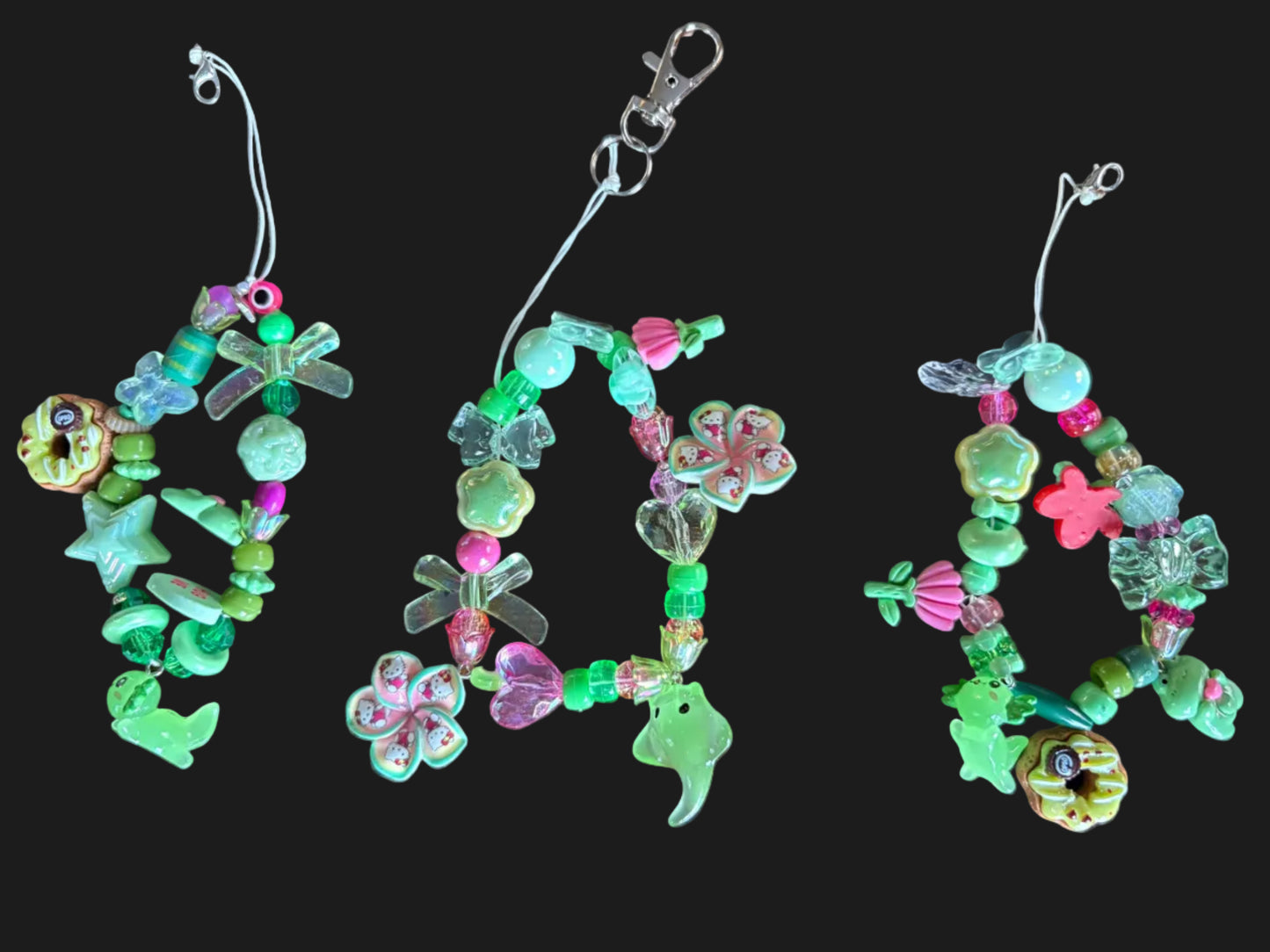 y2k green phone landyards/keychains