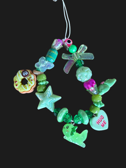 y2k green phone landyards/keychains