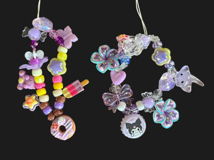 Cute purple y2k phone lanyards/keychain charms