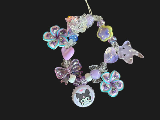 Cute purple y2k phone lanyards/keychain charms