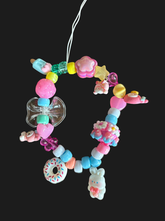 Cute pink y2k phone lanyards/keychain charms