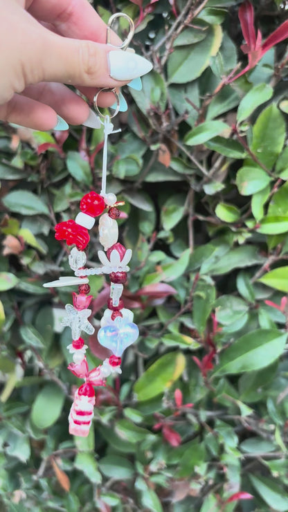 y2k red sweets phone keychains