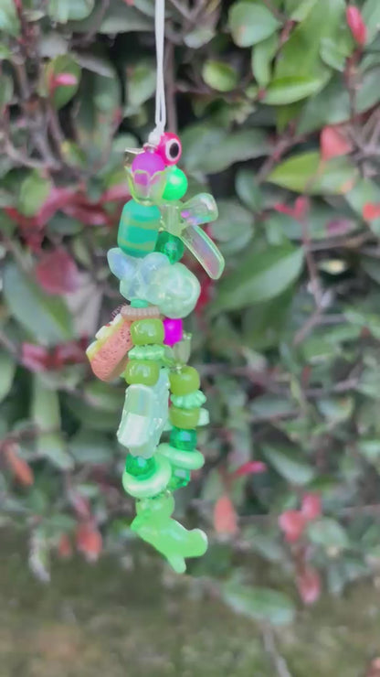 y2k green phone landyards/keychains