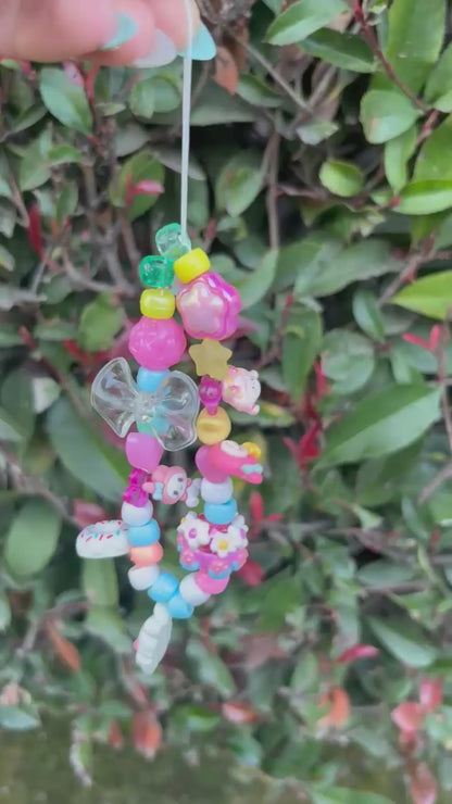 Cute pink y2k phone lanyards/keychain charms