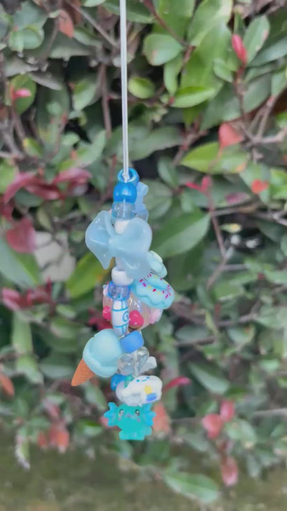 Cute blue y2k phone lanyards/keychain charms