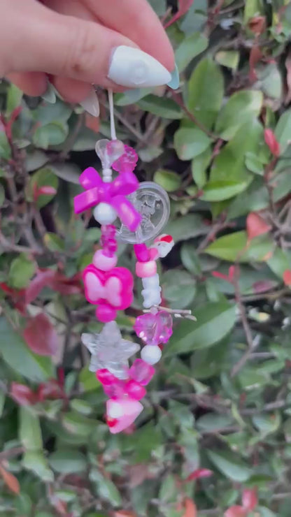 Cute pink y2k phone lanyards/keychain charms