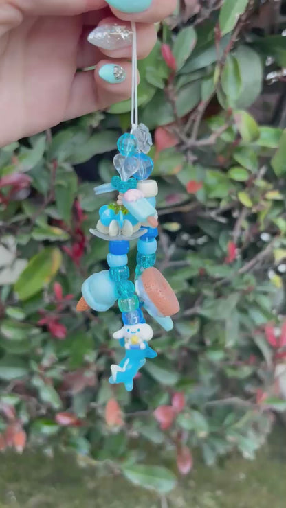 Cute blue y2k phone lanyards/keychain charms