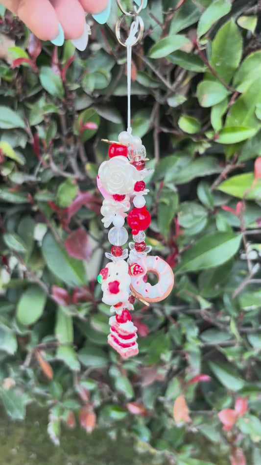 y2k red sweets phone keychains