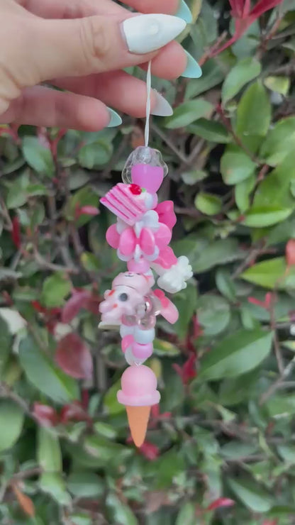 Cute pink y2k phone lanyards/keychain charms