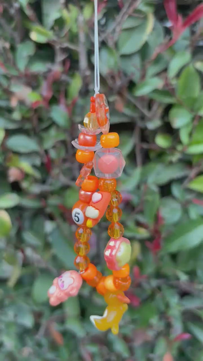 y2k orange phone landyards/keychains